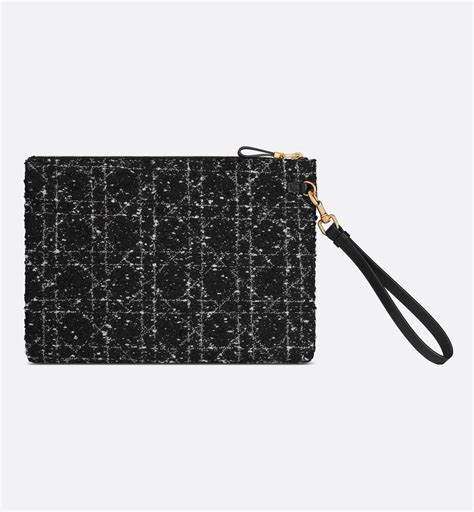 dior caro tweed|Dior Caro Pouch Black Cannage Tweed Embroidery .